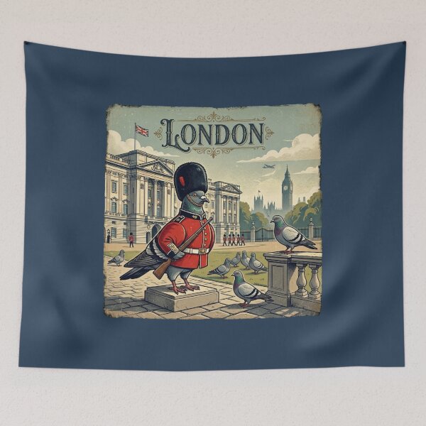 Item preview, London Guard Pigeon Vintage Travel Poster designed and sold by azule1.