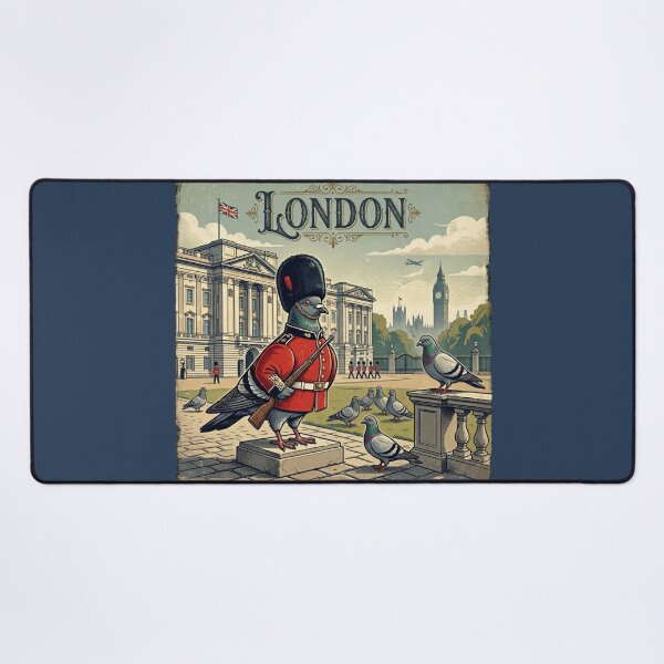 Item preview, London Guard Pigeon Vintage Travel Poster designed and sold by azule1.