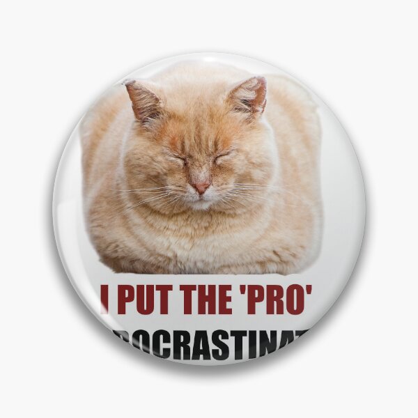 Item preview, I Put The Pro In Procrastination Funny Cat Sticker designed and sold by StikerChuns.