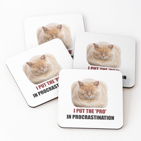 Item preview, I Put The Pro In Procrastination Funny Cat Sticker designed and sold by StikerChuns.