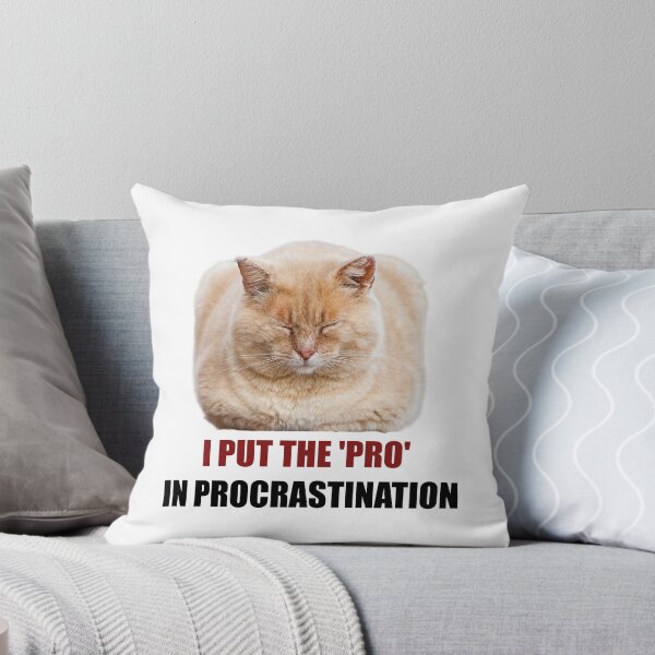 Item preview, I Put The Pro In Procrastination Funny Cat Sticker designed and sold by StikerChuns.