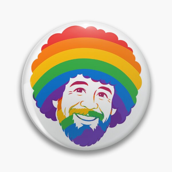 Item preview, Rainbow Bob Ross Head | Happy Little Colors Illustration designed and sold by pixiedustpaint.