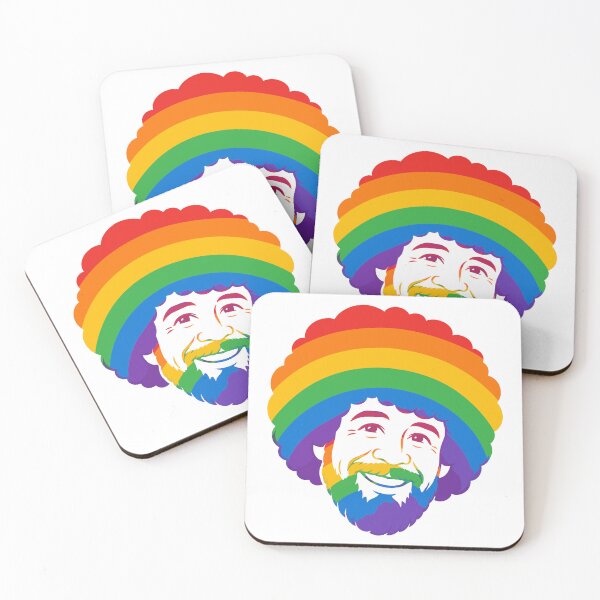Item preview, Rainbow Bob Ross Head | Happy Little Colors Illustration designed and sold by pixiedustpaint.