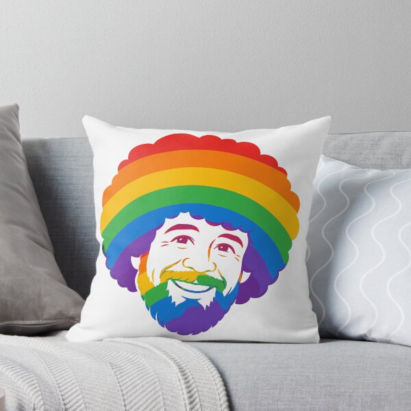 Item preview, Rainbow Bob Ross Head | Happy Little Colors Illustration designed and sold by pixiedustpaint.