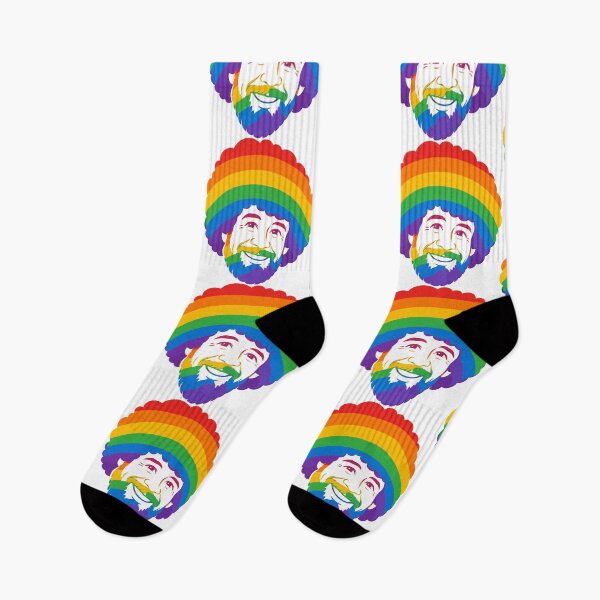 Item preview, Rainbow Bob Ross Head | Happy Little Colors Illustration designed and sold by pixiedustpaint.