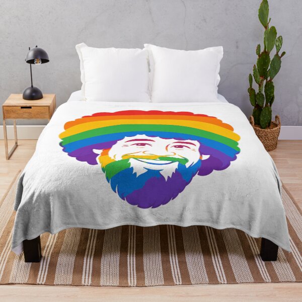 Item preview, Rainbow Bob Ross Head | Happy Little Colors Illustration designed and sold by pixiedustpaint.