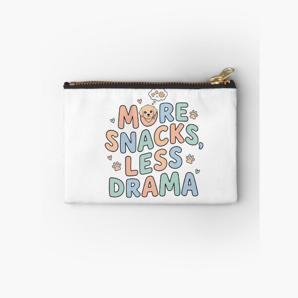 Item preview, More Snacks Less Drama Cute Dog Quote Design designed and sold by mackartist.