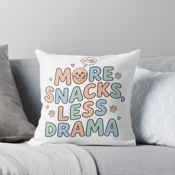 Item preview, More Snacks Less Drama Cute Dog Quote Design designed and sold by mackartist.