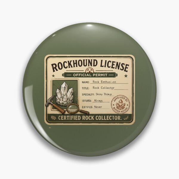 Item preview, Rockhound License Funny Certified Rock Collector designed and sold by SimplePoDesign.