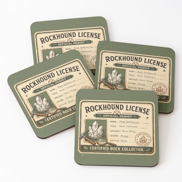 Item preview, Rockhound License Funny Certified Rock Collector designed and sold by SimplePoDesign.