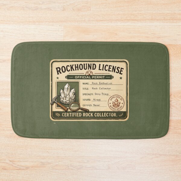 Item preview, Rockhound License Funny Certified Rock Collector designed and sold by SimplePoDesign.