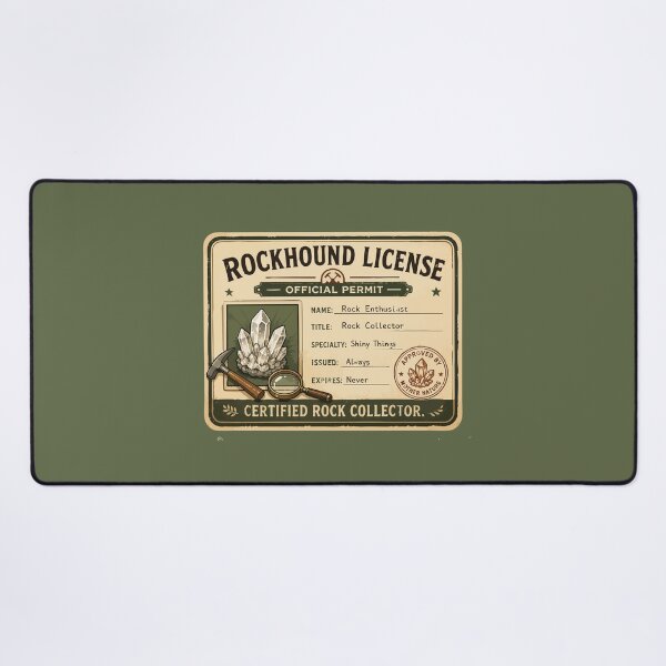 Item preview, Rockhound License Funny Certified Rock Collector designed and sold by SimplePoDesign.