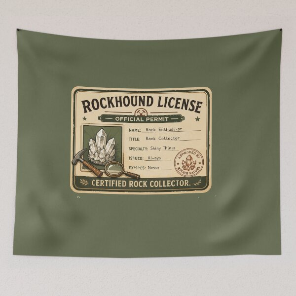 Item preview, Rockhound License Funny Certified Rock Collector designed and sold by SimplePoDesign.