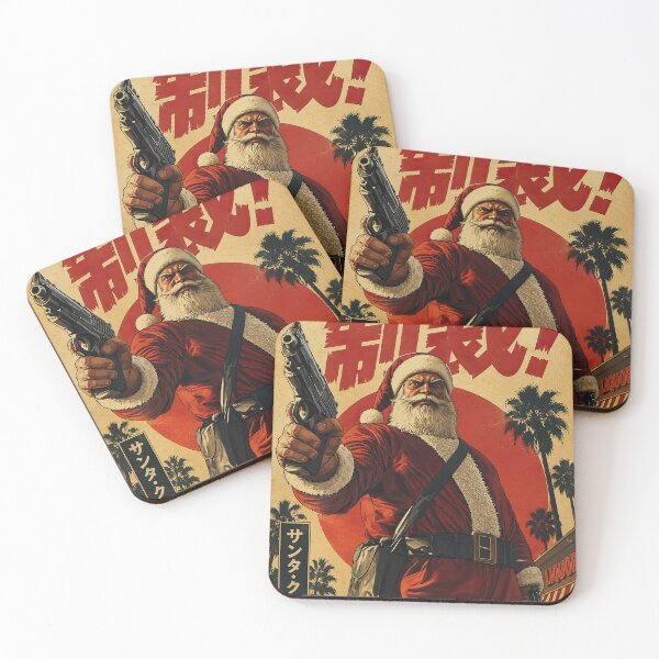 Item preview, Armed Santa | Retro Japanese Action Movie Poster designed and sold by obstinator.