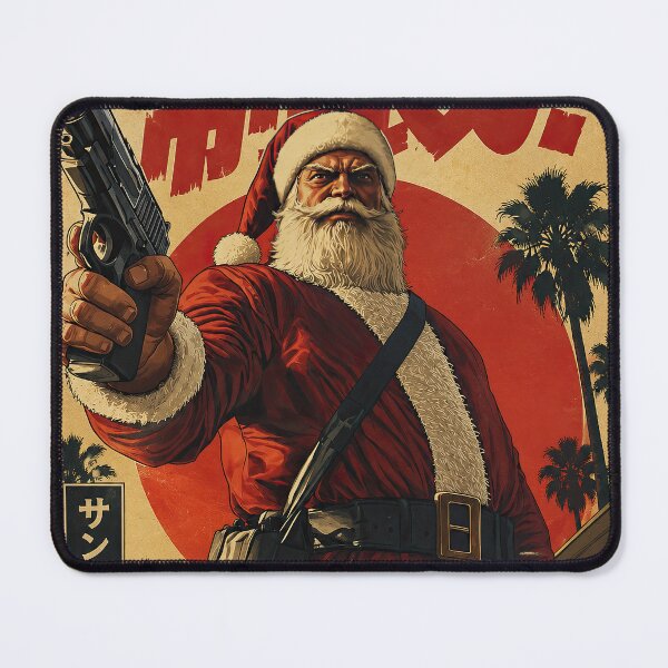 Item preview, Armed Santa | Retro Japanese Action Movie Poster designed and sold by obstinator.