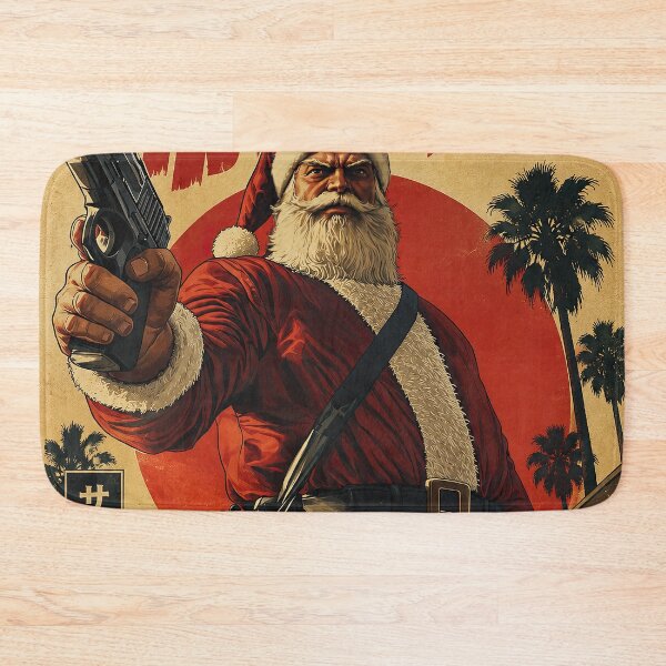 Item preview, Armed Santa | Retro Japanese Action Movie Poster designed and sold by obstinator.