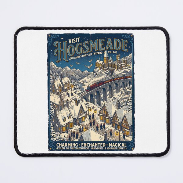 Item preview, Visit Hogsmeade – Scotland's Only All-Wizard Village | Vintage Travel Poster Collectible Illustration designed and sold by AtlasofLegends.