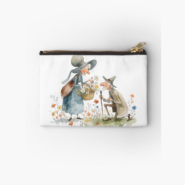 Item preview, Whimsical Elderly Couple Wildflower Love Illustration   designed and sold by Connys Colorful World.