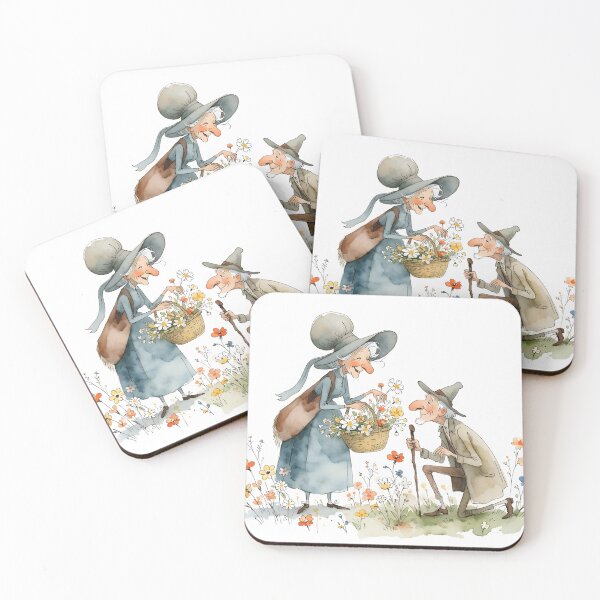 Item preview, Whimsical Elderly Couple Wildflower Love Illustration   designed and sold by Connys Colorful World.