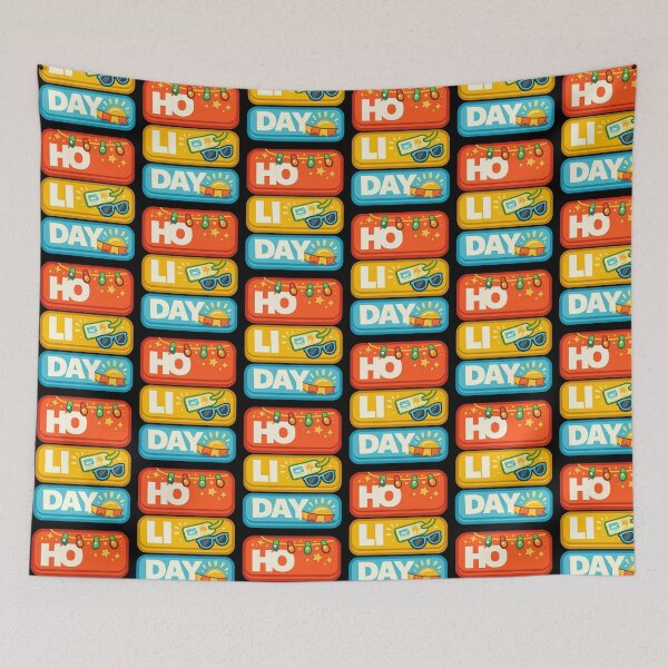 Item preview, HO LI DAY Festival Holiday Typography Design designed and sold by TeeTimeTreasure.