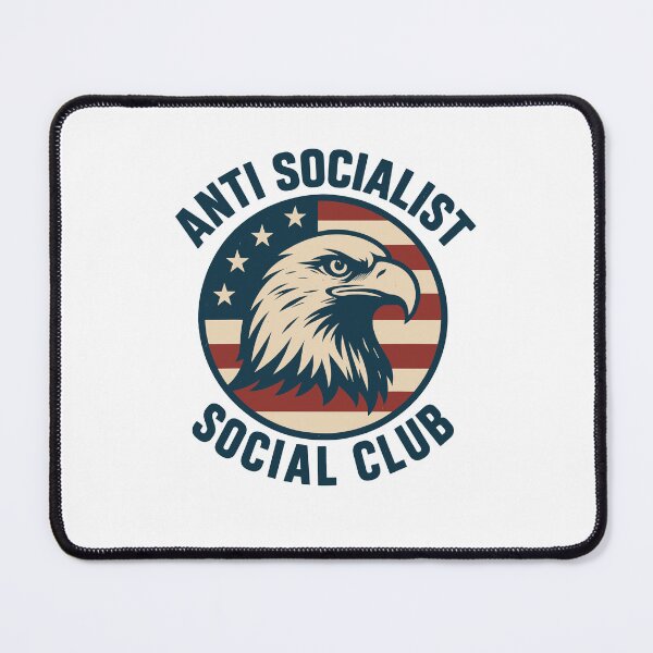 Item preview, Anti Socialist Social Club Patriotic Bald Eagle American Flag designed and sold by PixlCrypt.