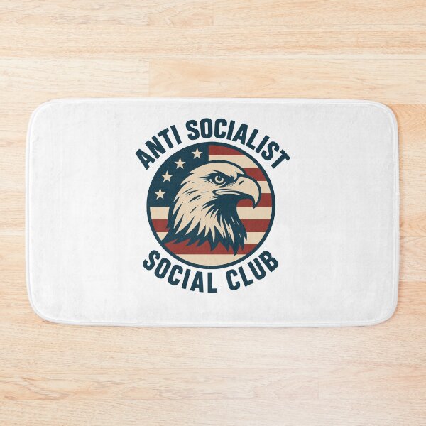 Item preview, Anti Socialist Social Club Patriotic Bald Eagle American Flag designed and sold by PixlCrypt.
