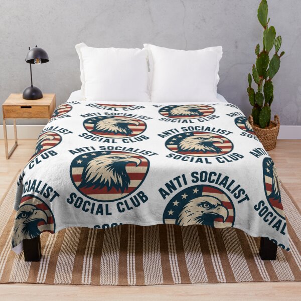 Item preview, Anti Socialist Social Club Patriotic Bald Eagle American Flag designed and sold by PixlCrypt.