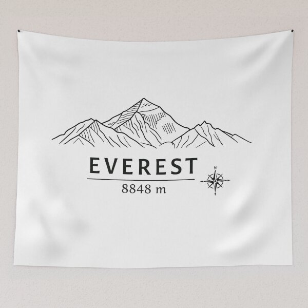 Item preview, Seven Summits Asia Mount Everest 8848 m Minimalist Line Art Design designed and sold by GabeMountainArt.