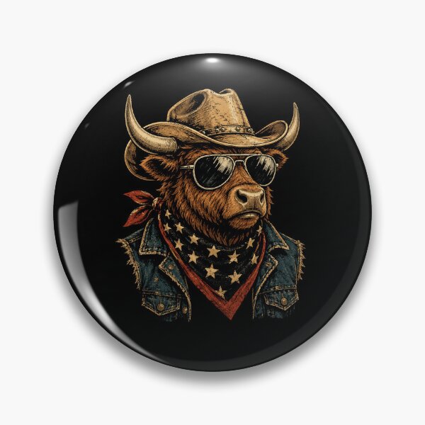 Item preview, Vintage Patriotic Cowboy Bull Wearing Jacket Retro Style designed and sold by Moizento.