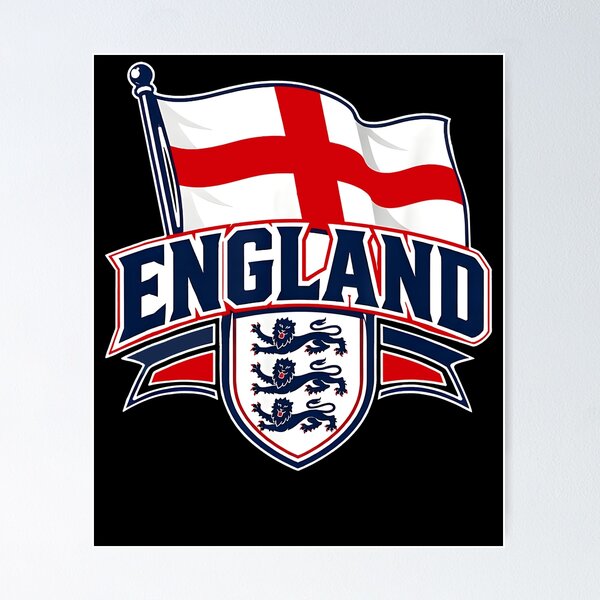 Item preview, England Three Lions Flag Crest Football Supporter designed and sold by PixlCrypt.