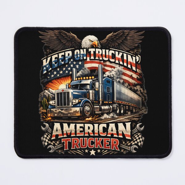 Item preview, Keep On Truckin American Trucker Eagle Semi Truck Patriotic Vintage Graphic designed and sold by ArcadiaSilence.