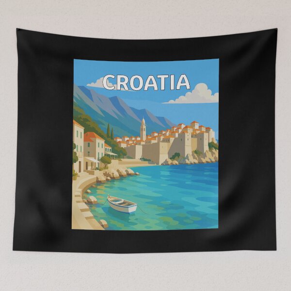 Item preview, Croatia (Balkans) Europe, Vintage Art Travel Landscape designed and sold by MaateoDesign.