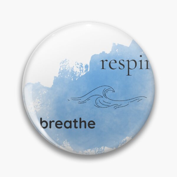 Item preview, respira/breathe Arte minimalista bilingüe en acuarela azul designed and sold by Sunbeam Atelier.