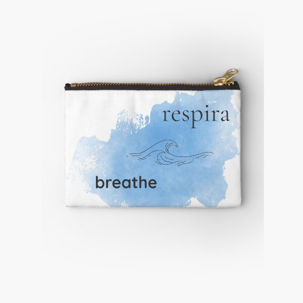 Item preview, respira/breathe Arte minimalista bilingüe en acuarela azul designed and sold by Sunbeam Atelier.