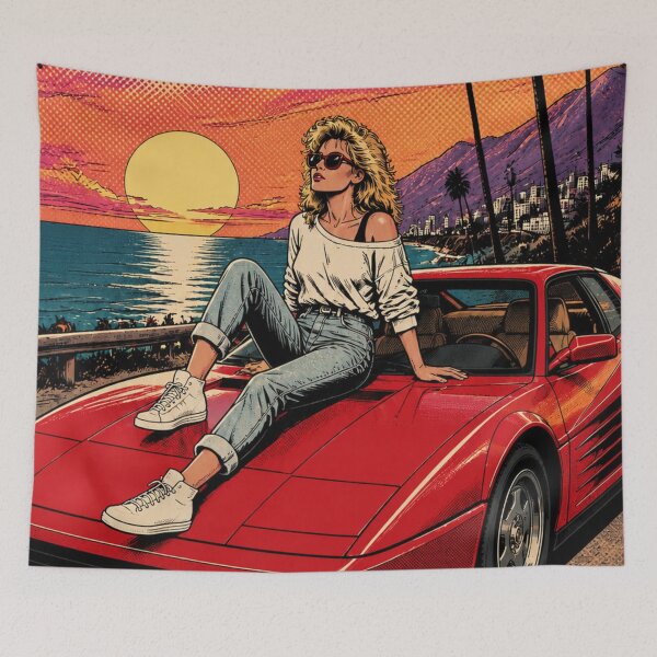 Item preview, My Adventure Partner | 80s Retro Outrun Comic Art designed and sold by reflejoentinta.