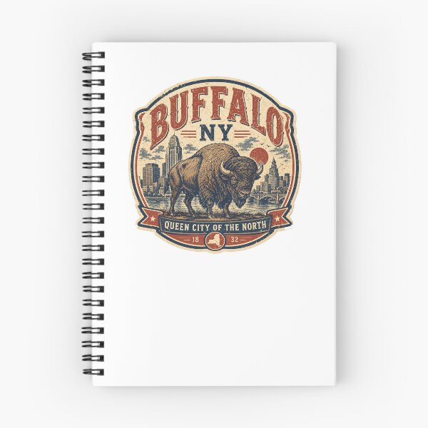 Item preview, Buffalo NY Vintage Badge Queen City of the North Bison Retro designed and sold by Yellowriversss.