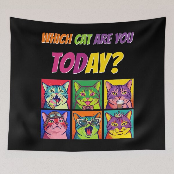 Item preview, Which Cat Are You Today? Funny Cats Retro Pop Art Cat Lover designed and sold by SecretDicer.