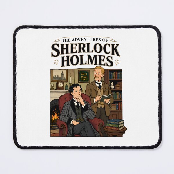 Item preview, The Adventures of Sherlock Holmes 221B Baker Street Cozy Fireplace Art designed and sold by Fenay Designs.