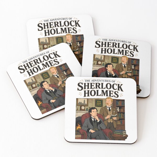 Item preview, The Adventures of Sherlock Holmes 221B Baker Street Cozy Fireplace Art designed and sold by Fenay Designs.