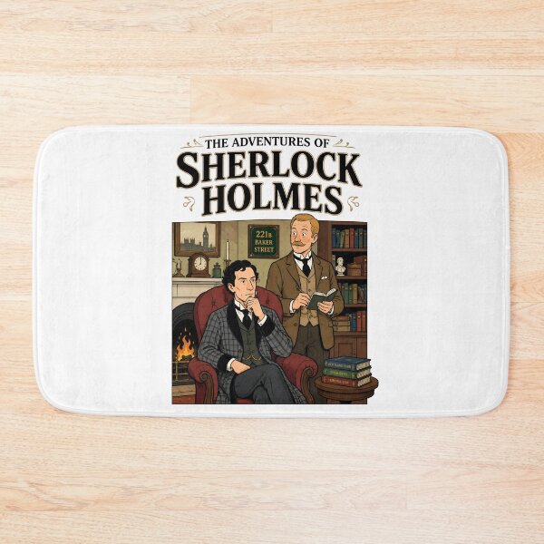 Item preview, The Adventures of Sherlock Holmes 221B Baker Street Cozy Fireplace Art designed and sold by Fenay Designs.