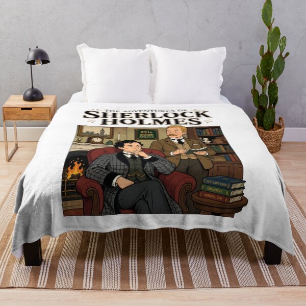 Item preview, The Adventures of Sherlock Holmes 221B Baker Street Cozy Fireplace Art designed and sold by Fenay Designs.