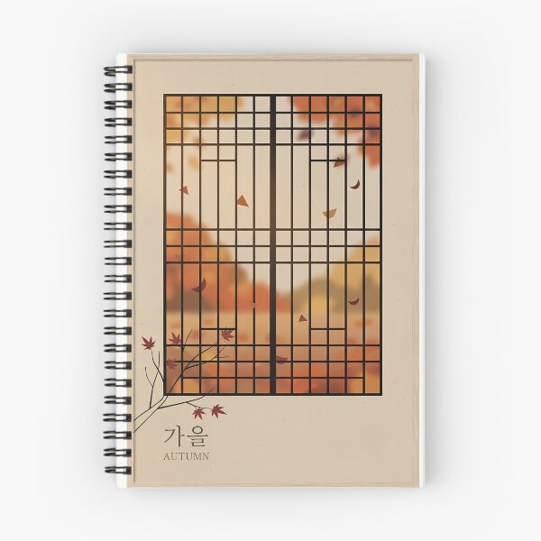 Item preview, Modern Hanok Window: Autumn Stillness & Falling Leaves designed and sold by SOOstudio73.