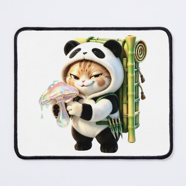 Item preview, Felis Nigripes in Panda Suit - Magic Mushroom Alchemist designed and sold by ABYSSLAB.