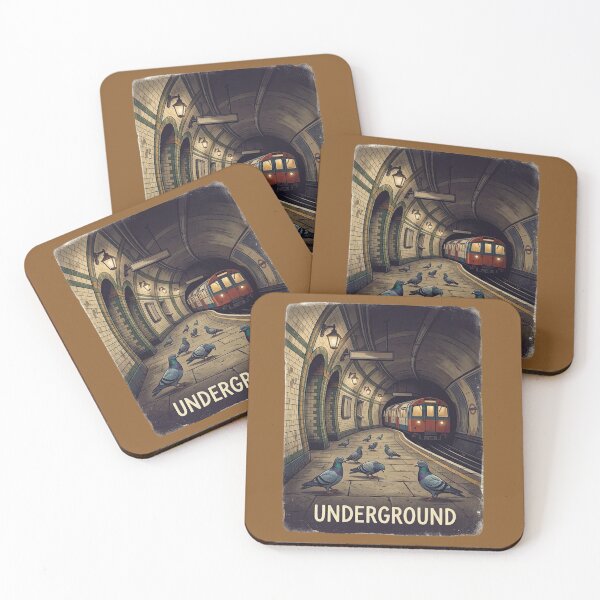 Item preview, Underground Pigeon Vintage Transit Poster designed and sold by azule1.