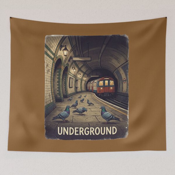 Item preview, Underground Pigeon Vintage Transit Poster designed and sold by azule1.