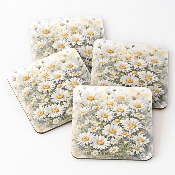 Item preview, White Daisy Watercolor Painting designed and sold by RawNaturePrints.