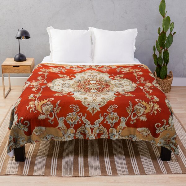 Item preview, Vintage Terracotta Persian Floral Oriental Royal Rug Pattern designed and sold by GrinGalore.