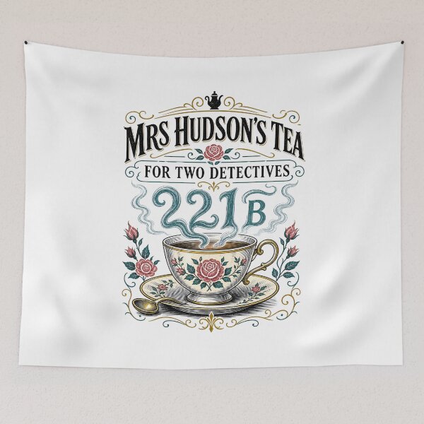 Item preview, Mrs Hudson's Tea For Two Detectives 221B Baker Street Vintage Art designed and sold by Fenay Designs.