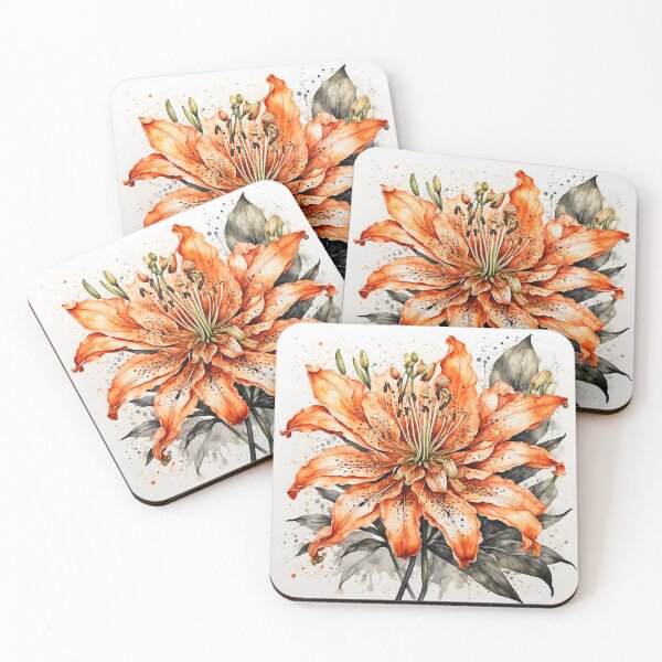 Item preview, Tiger Lily Watercolor Painting designed and sold by RawNaturePrints.