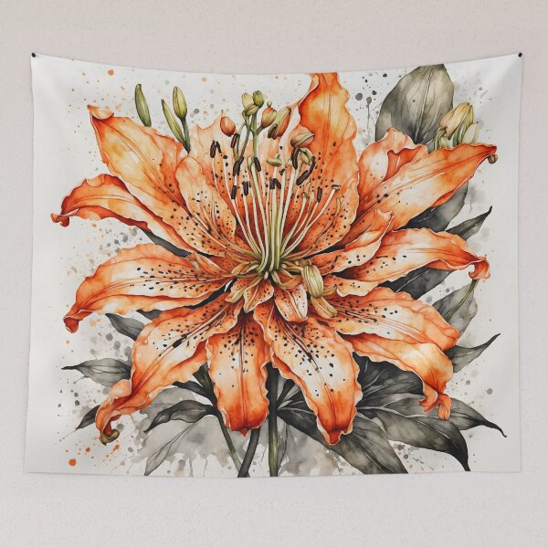 Item preview, Tiger Lily Watercolor Painting designed and sold by RawNaturePrints.